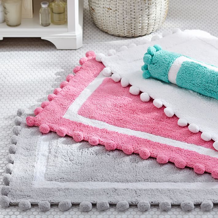 Bathroom Mats pom-pom bath mat | pbteen Bathroom Mats pom-pom bath mat | pbteen