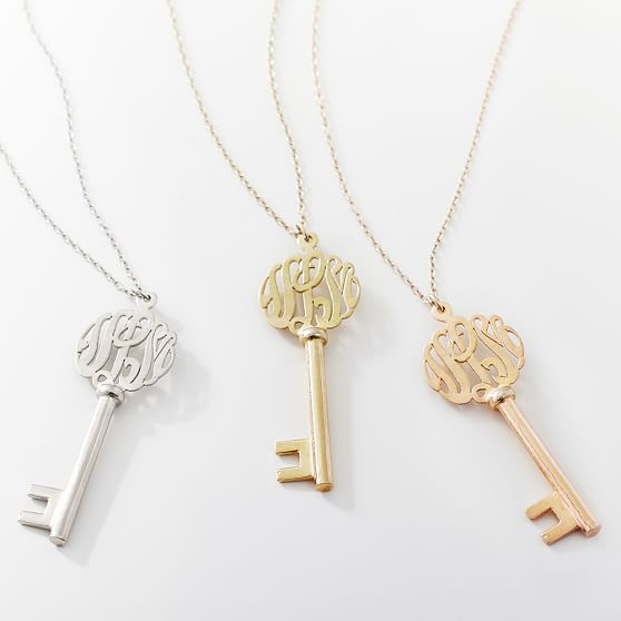 Monogram key pendant