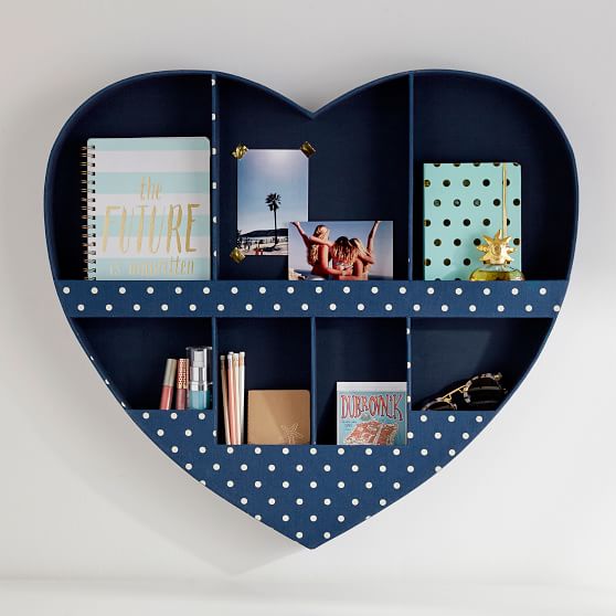 No Nails Fabric Heart Wall Organizer, Dottie PBteen