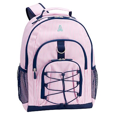 pink striped backpack