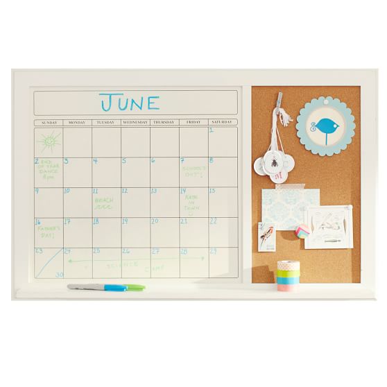 DryErase Calendar Corkboard PBteen