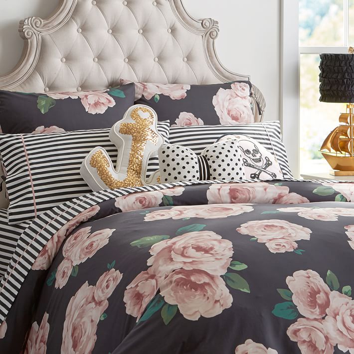 Interior Pbteen Girls Bedding the emily meritt bed of roses duvet cover sham black blush pbteen