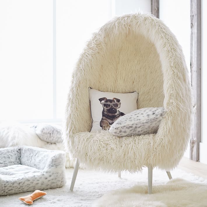 Ivory Furlicious Faux Fur Cave Chair Pb
