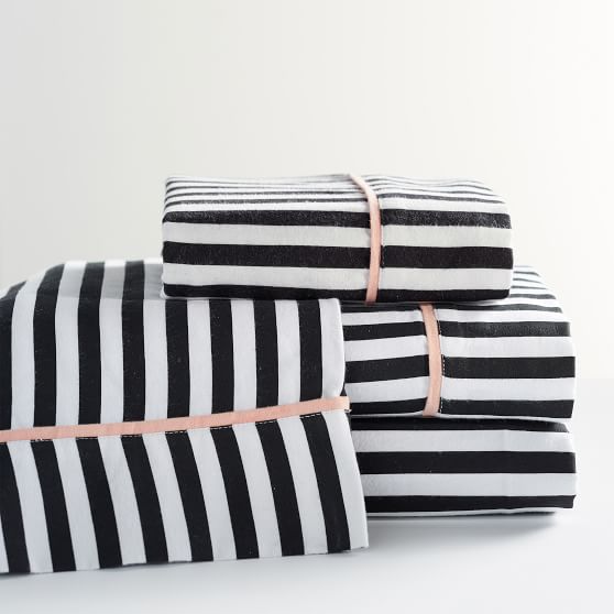 the emily meritt pirate stripe flannel sheet set pbteen black flannel sheet set