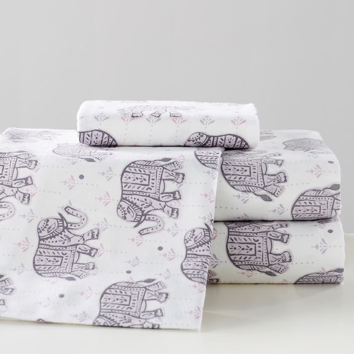 winter elephant flannel sheet set pbteen twin bed flannel sheets