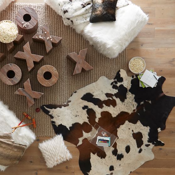 Black and Brown Spotted Cowhide Rug PBteen
