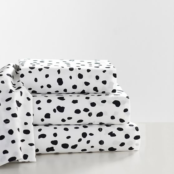 the emily meritt leopard dot sheet set pbteen black and white polka dot sheets