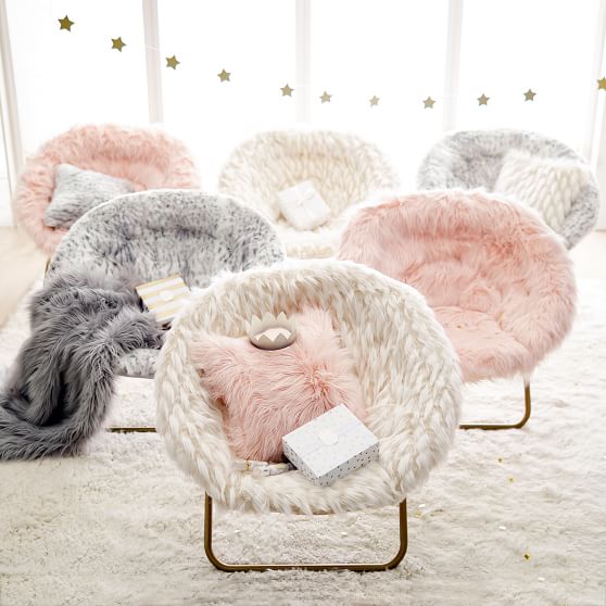 Himalayan Blush FauxFur HangARound Chair PBteen