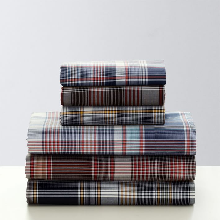 cascade plaid sheet set pbteen plaid sheets full