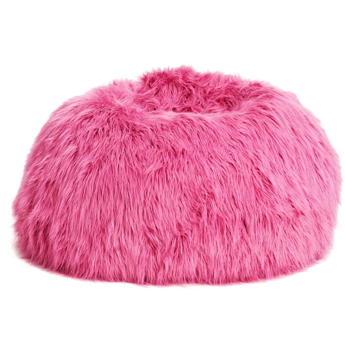 Deep Pink Fur Rific Beanbag Pbteen