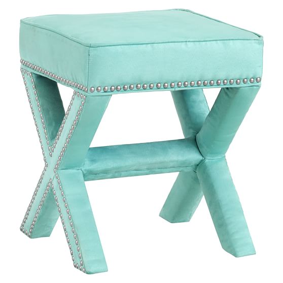 Studded XFrame Ottoman Stool PBteen