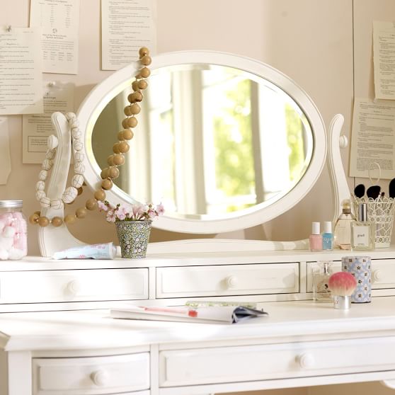 Lilac Desk & Vanity Mirror Hutch PBteen