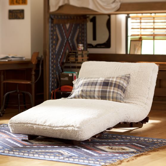 Sherpa Faux Fur Fleece Futon PBteen