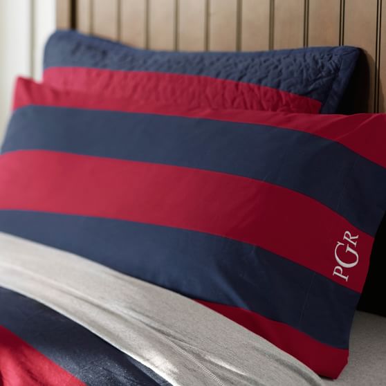 rugby stripe sheet set pbteen blue striped sheets