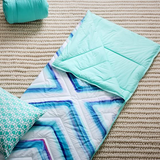 Watercolor Chevron Sleeping Bag + Pillowcase PBteen