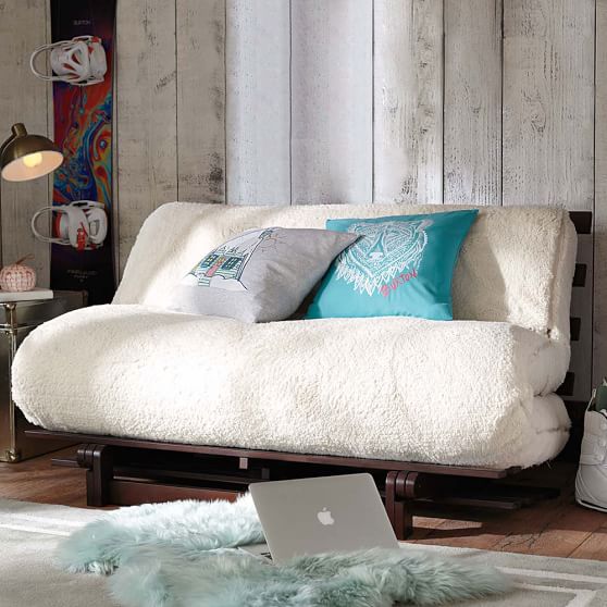 Sherpa Faux Fur Fleece Futon PBteen