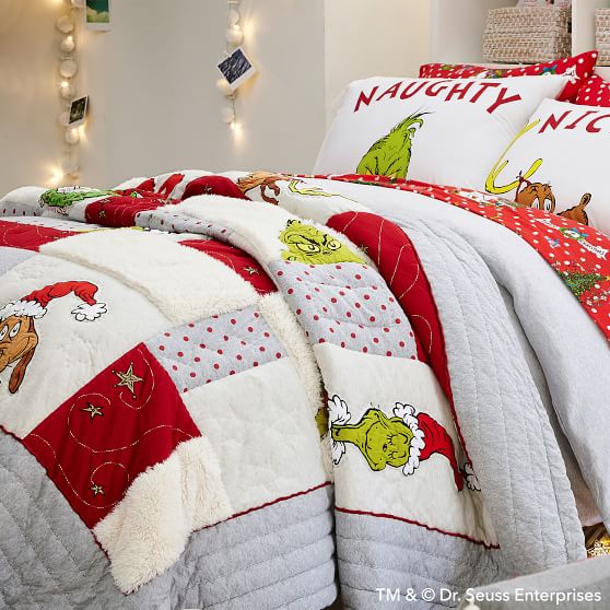 Grinch™ Heathered Quilt + Sham PBteen