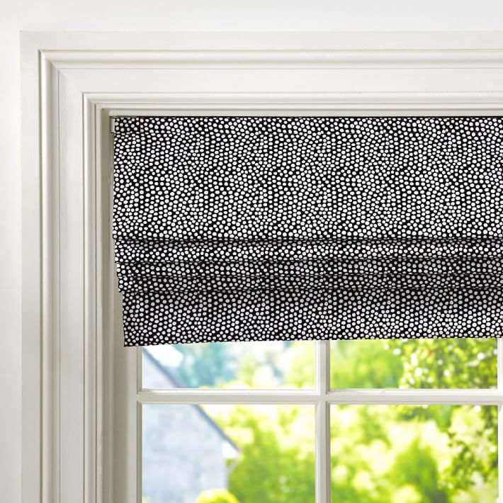 Mini Dot Cordless Roman Shade With Blackout Lining Pb
