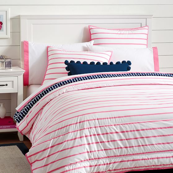 market stripe comforter sham pbteen pink striped bed sheets