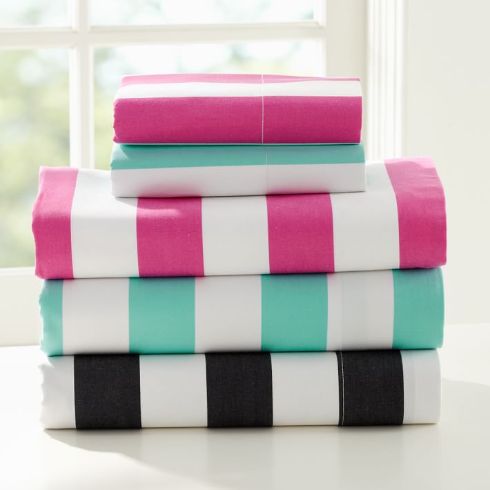 cottage stripe sheet set pbteen pink striped sheets