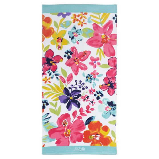 Aqua Floral Beach Towel PBteen
