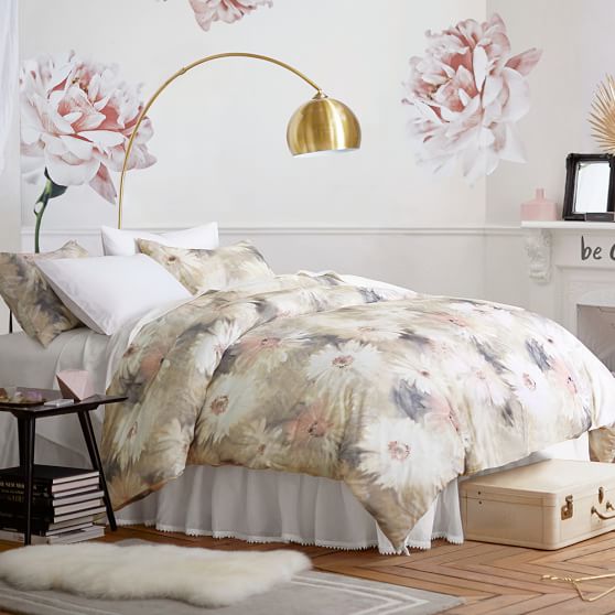 Vintage Daisy Duvet Bedding Set with Duvet Cover, Duvet Insert, Sham, Sheet Set + Pillow Inserts