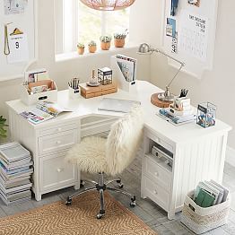 Desks Chairs Pb Beadboard Smart Corner Desk