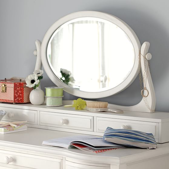 Lilac Desk & Vanity Mirror Hutch PBteen