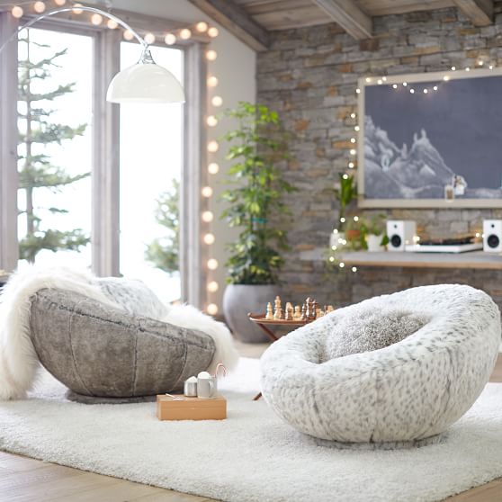 Tipped FauxFur Groovy Swivel Chair PBteen