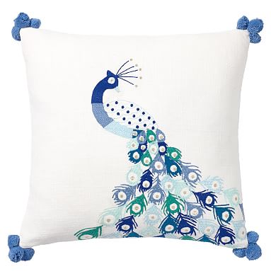 Lennon Maisy Embroidered Peacock Pillow Cover PBteen Stunning Embroidery Designs For Pillow Covers Lennon Maisy Embroidered Peacock Pillow Cover PBteen Stunning Embroidery Designs For Pillow Covers