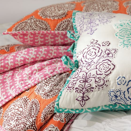 Authentic Blockprint Quilt Sham Paisley Pbteen Authentic Blockprint Quilt Sham Paisley