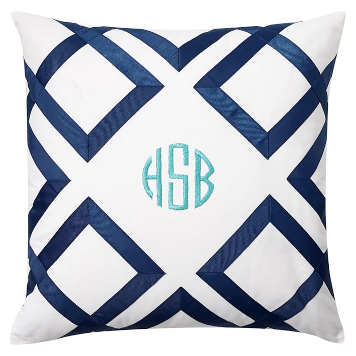 lattice monogram pillow cover pbteen