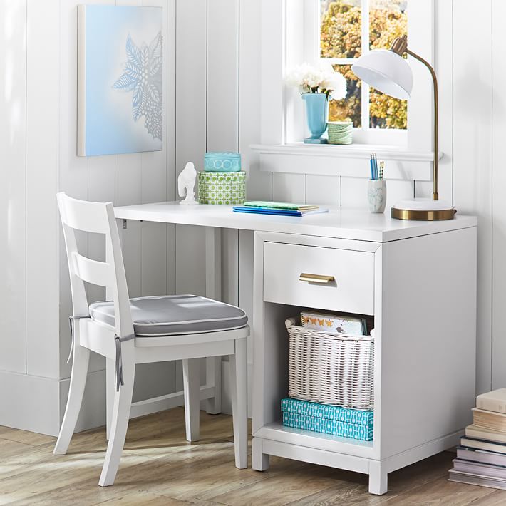 Rowan 1 Drawer Single Pedestal Desk Pbteen