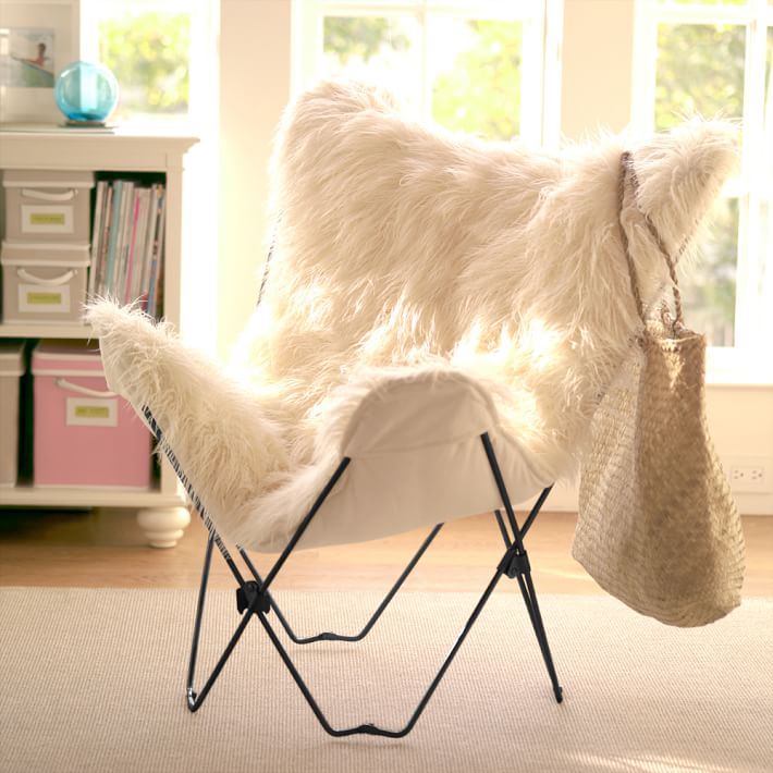 Ivory Furlicious Faux Fur Erfly Chair Pbteen