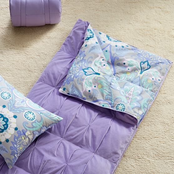 Velvet Sleeping Bag + Pillowcase, Lavender PBteen