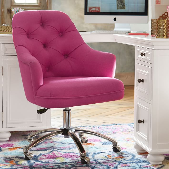 Velvet Tufted Desk Chair Pbteen