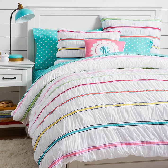 Rainbow Ribbon Duvet Cover Sham Pbteen