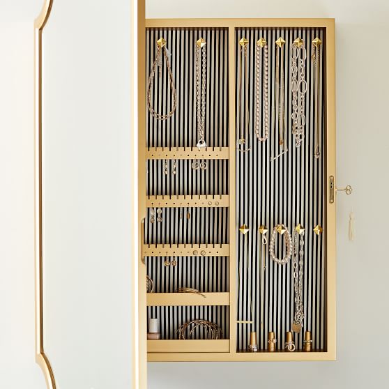 The Emily & Meritt Regency Jewelry Wall Safe, Gold PBteen