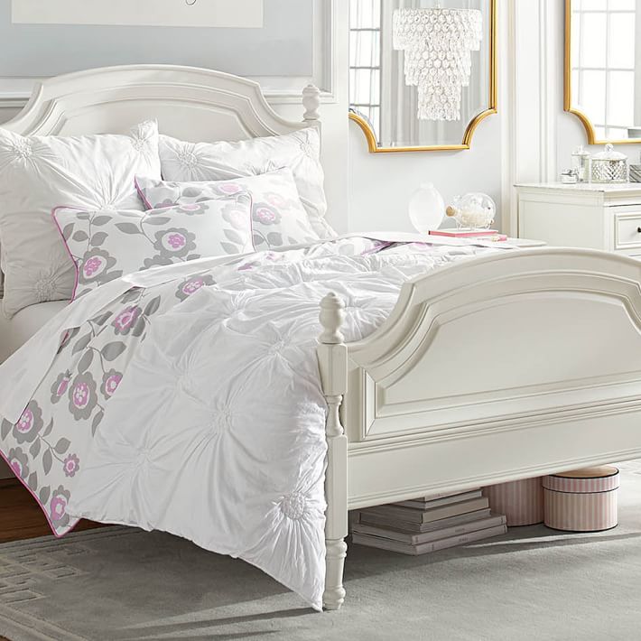 Ruched Rosette Quilt Sham Pbteen