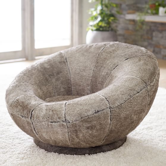 Tipped FauxFur Groovy Swivel Chair PBteen