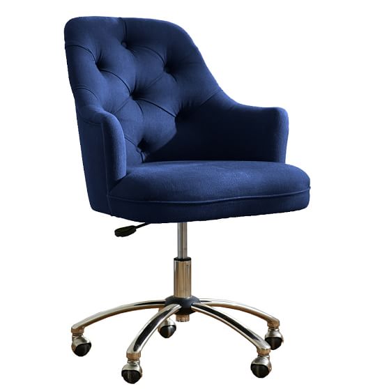 twill tufted desk chair pbteen