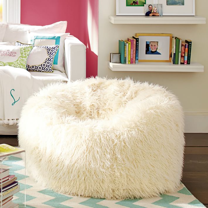 Fluffy Bean Bag Chair House Designer Today Ivory Furlicious Faux Fur Beanbags Pbteen Rh Com Fluffy Bean Bag Chair Uk Fuzzy