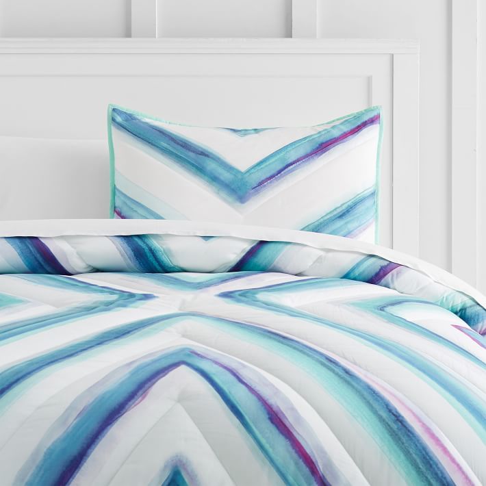 Watercolor Chevron Comforter Sham Pbteen