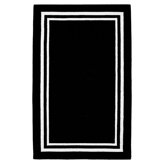Decorator Border Rug Black Pbteen Decorator Border Rug Black