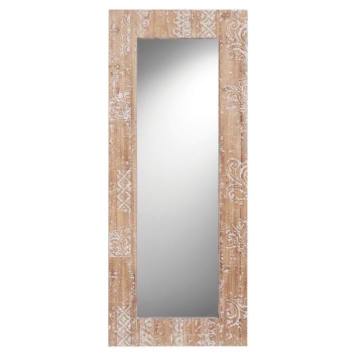 Carved Wood Floor Leaning Mirror Pbteen