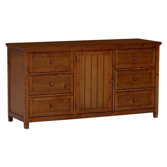 Beadboard Wide Dresser Pbteen Alternate Finish Rustic Chestnut