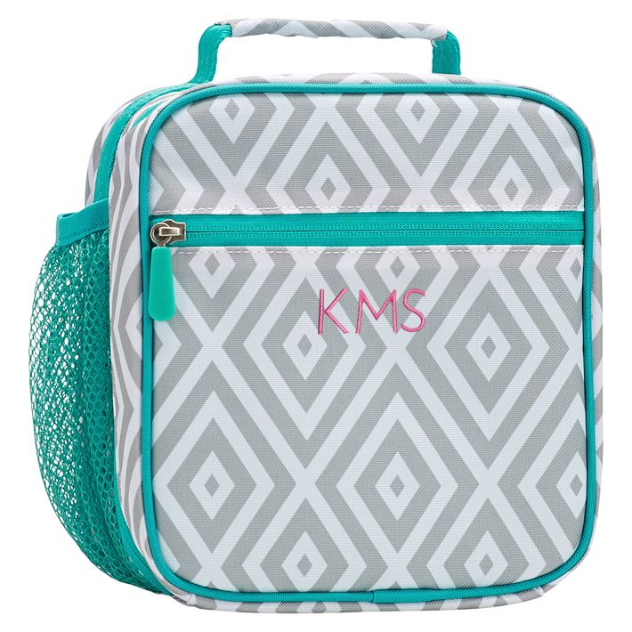 Gear Up Gray Preppy Diamond Classic Lunch Bag Gear Up Gray Preppy Diamond Classic Lunch Bag