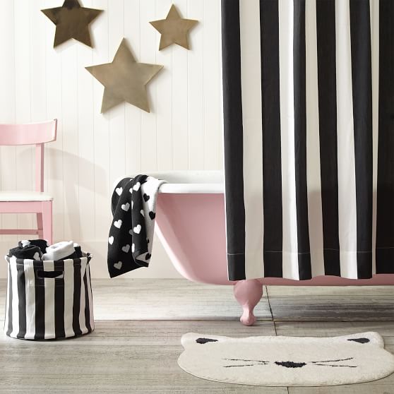 The Emily Meritt Awning Stripe Shower Curtain Pbteen The Emily Meritt Awning Stripe Shower Curtain