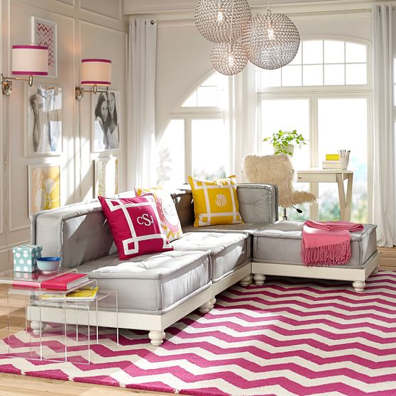 Ribbon Trim Monogram Pillow Cover Pbteen
