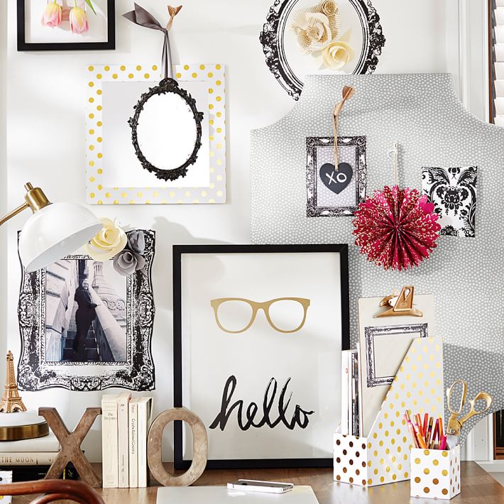 Printed Paper Desk Accessories Gold Dot Pbteen